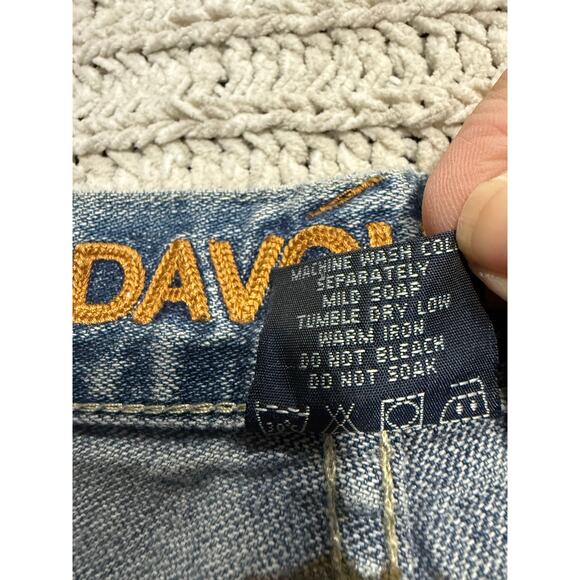 Y2K VTG Davoucci Jeans Wide Leg Baggy Skater Hip Hop Mens 44 x 33 (44 x 31) Blue - Picture 12 of 12